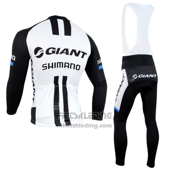 2014 Fietskleding Giant Shimano Zwart en Wit Lange Mouwen en Koersbroek